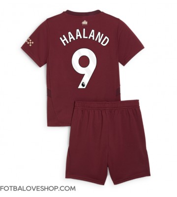 Manchester City Erling Haaland #9 Dětské Alternativní Dres 2024-25 Krátký Rukáv (+ trenýrky)